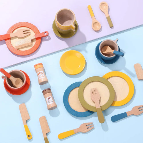 Woods™ - Kreativ & lehrreich - Holzküchen-Spielset Kind