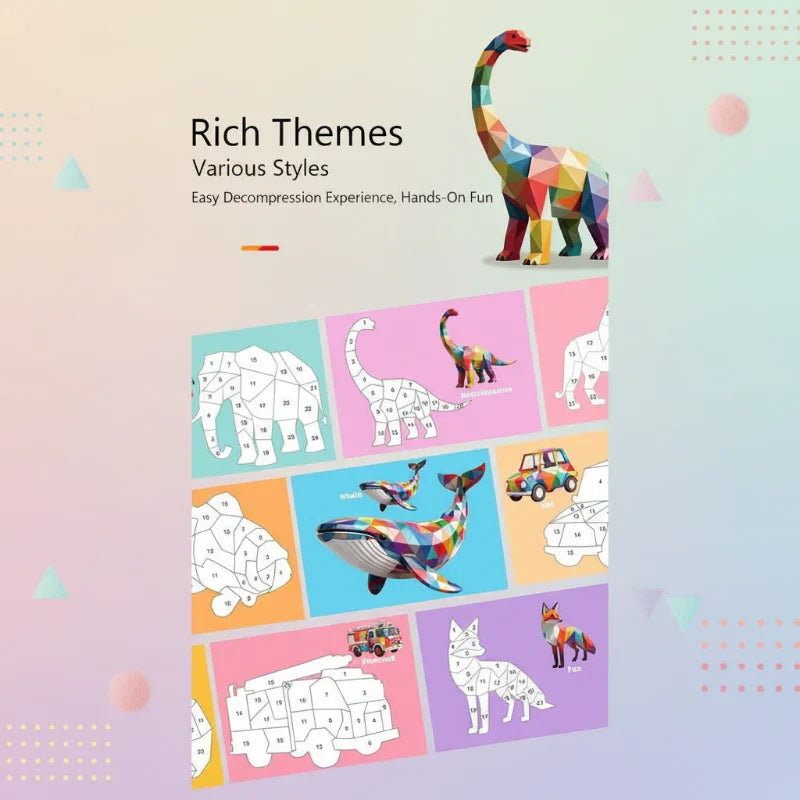 3D Sticker Puzzle – Kreativ & lehrreich – Geometrisches 3D-Puzzle
