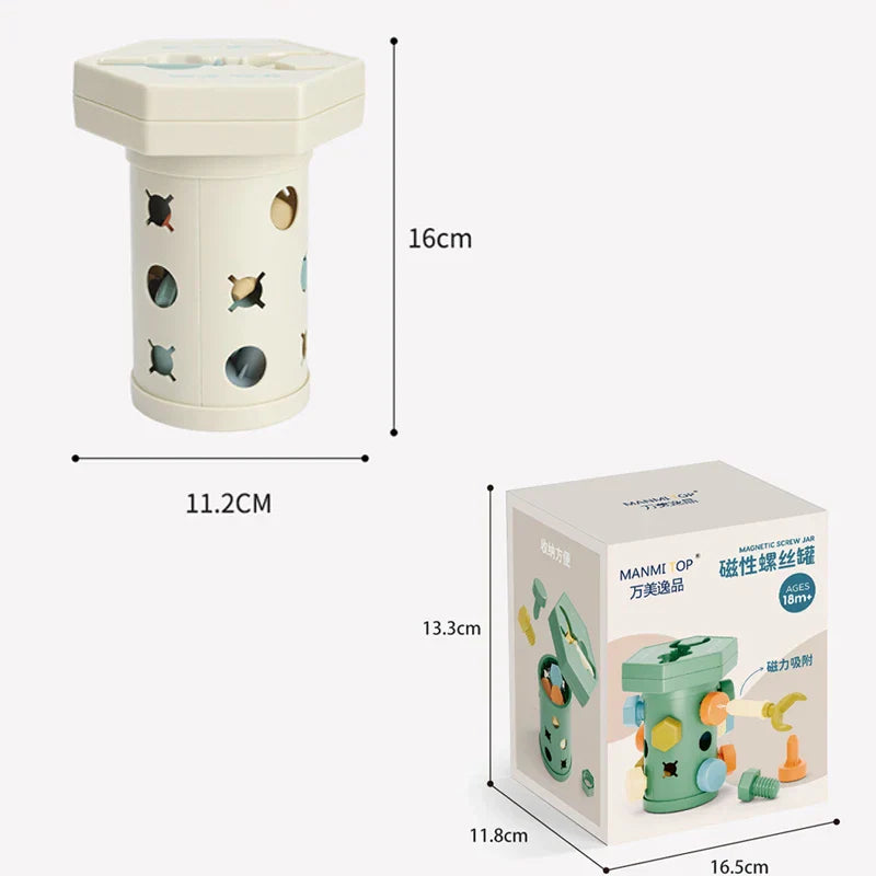 Magnet Toys™ - Kreativität und motorische Fähigkeiten - Montessori Schiebe- und Schraubenspaß
