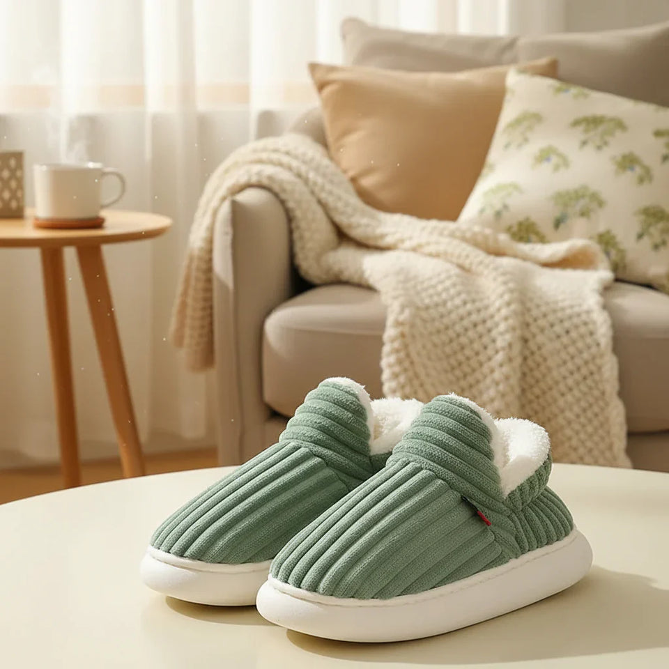 WarmNest – Kuschelig weich & warm – Rutschfeste Hausschuhe