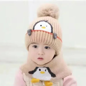 Mini Fashion™ - Niedliches Pinguin-Design - Kindermütze und -schal