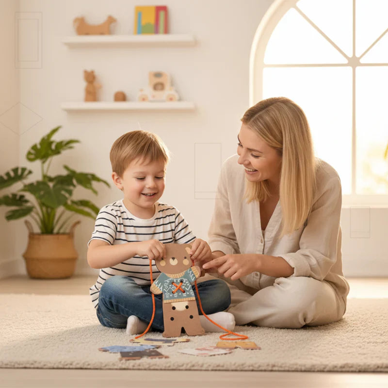 ThreadBear – Niedlich & Lehrreich – Montessori-Fädelspielzeug Bär