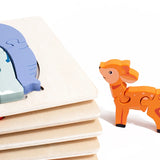 Animal Puzzle™ – Ontdek & Leer – Cartoon Houten Puzzel
