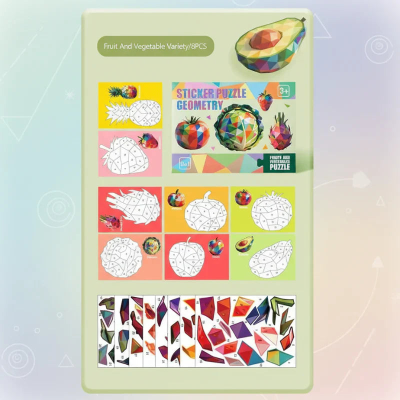 3D Sticker Puzzle – Kreativ & lehrreich – Geometrisches 3D-Puzzle