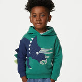 DinoStyle – Warm & atmungsaktiv – Hoodie mit Triceratops-Print