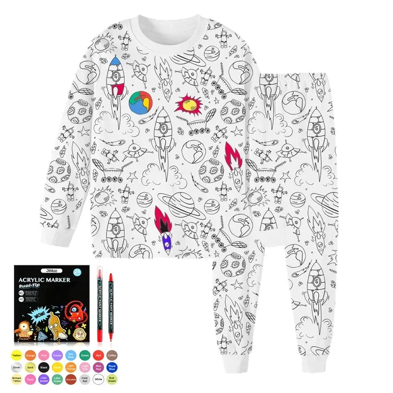 DIY Pajama Set™ – Farbe & Traum – Colours Kinder-Pyjama-Set