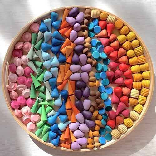 Rainbow Blocks™ – Kreativer Färbespaß – Hölzernes Ausmalspiel-Set