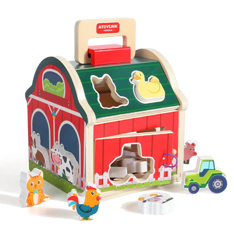 Farm Sort™ – Mal- und Formspaß - Bauernhof-Sortierspiel aus Holz