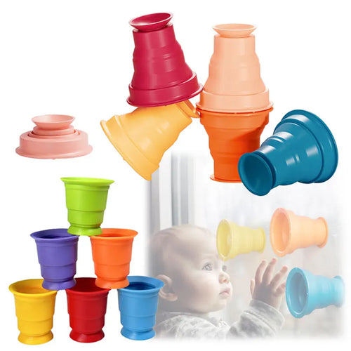 Rainbow Stacker Cups™ - Regenbogen Stapelspaß - Becher-Stapel-Spiel