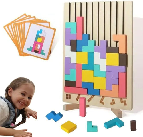 Puzzle Totem™ – Denken und Bauen – Holzpuzzle-Spiel