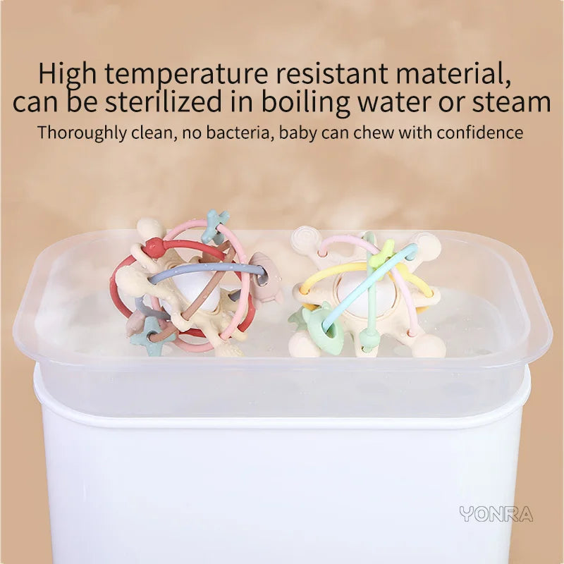 Sensory Rattle Ball™ – Sanfter Greifspaß – Baby-Silikon-Zahnspielzeug