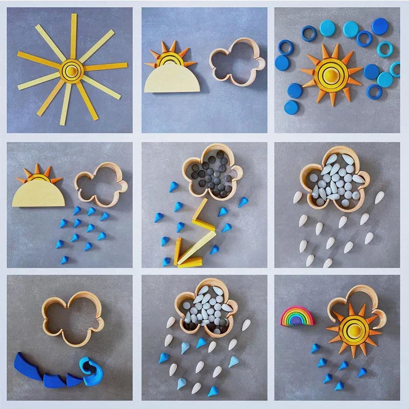 Rainbow Blocks™ – Kreativer Färbespaß – Hölzernes Ausmalspiel-Set