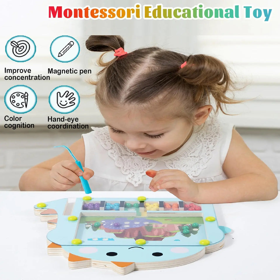 Bead Puzzle™ – LLabyrinth Spaß Sortieren - Magnetische Holzkugeln Puzzle