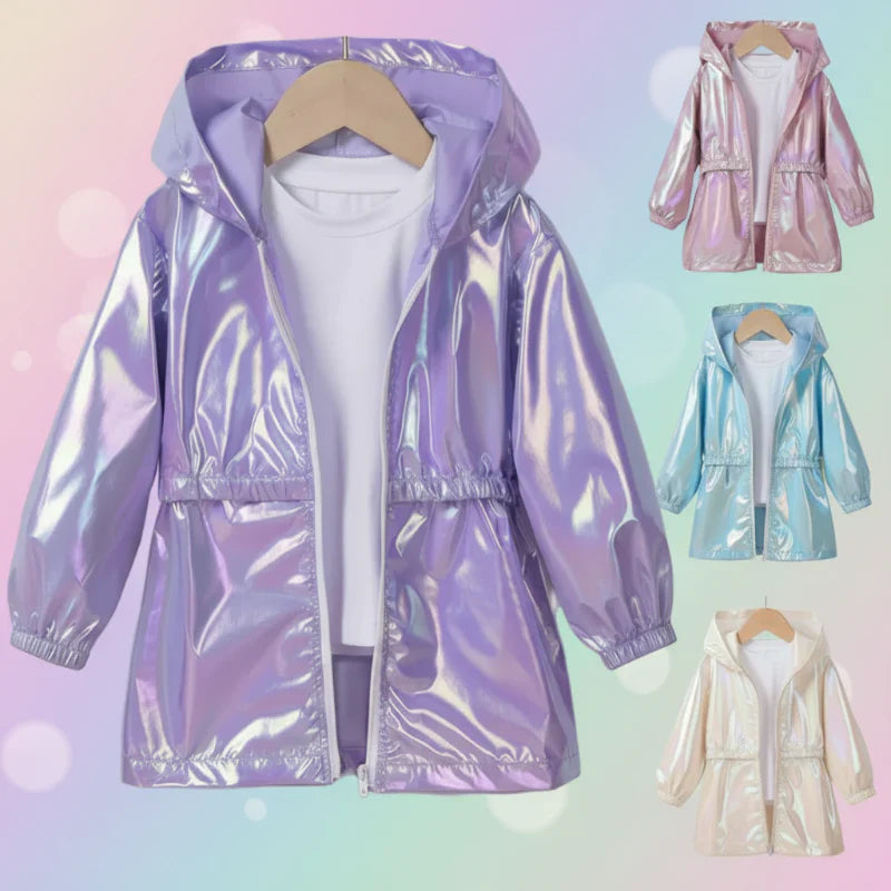 LumiBreeze – Glänzend & Leicht – Kinder-Regenjacke mit Kapuze
