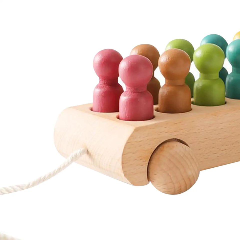 Pop & Roll – Motorik und Fantasie – Holzpuppen Auto Set