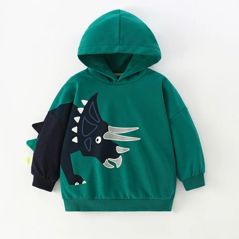 DinoStyle – Warm & atmungsaktiv – Hoodie mit Triceratops-Print