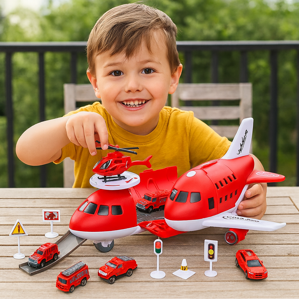 MiniAirBase – Interaktiv & Lehrreich – Flughafen-Spielset mit Fahrzeugen