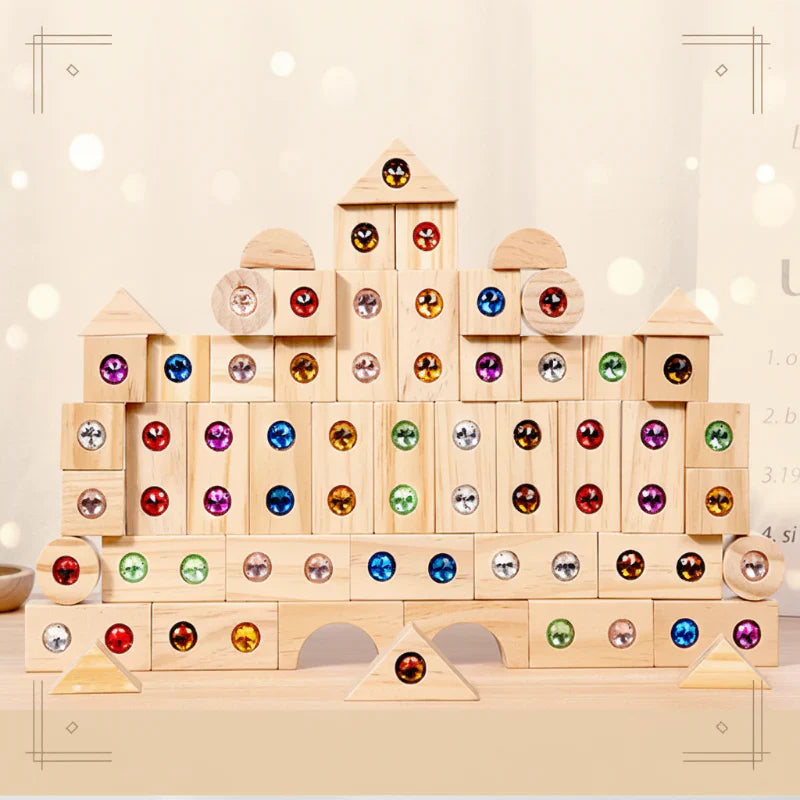 Rainbow Gem Stacking Blocks – Kreativ & lehrreich – Stapelblock-Set aus Holz