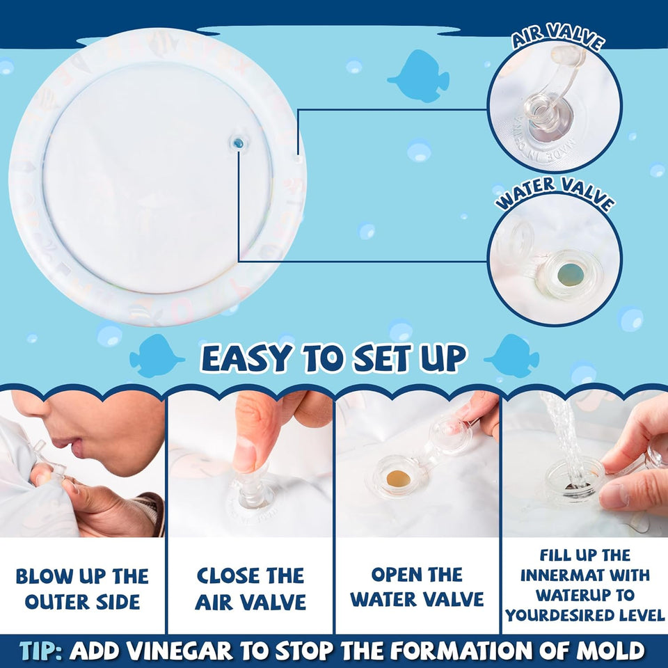 TinyWave – Fröhlich & entwicklungsfördernd – Sensorische Wassermatte für Babys