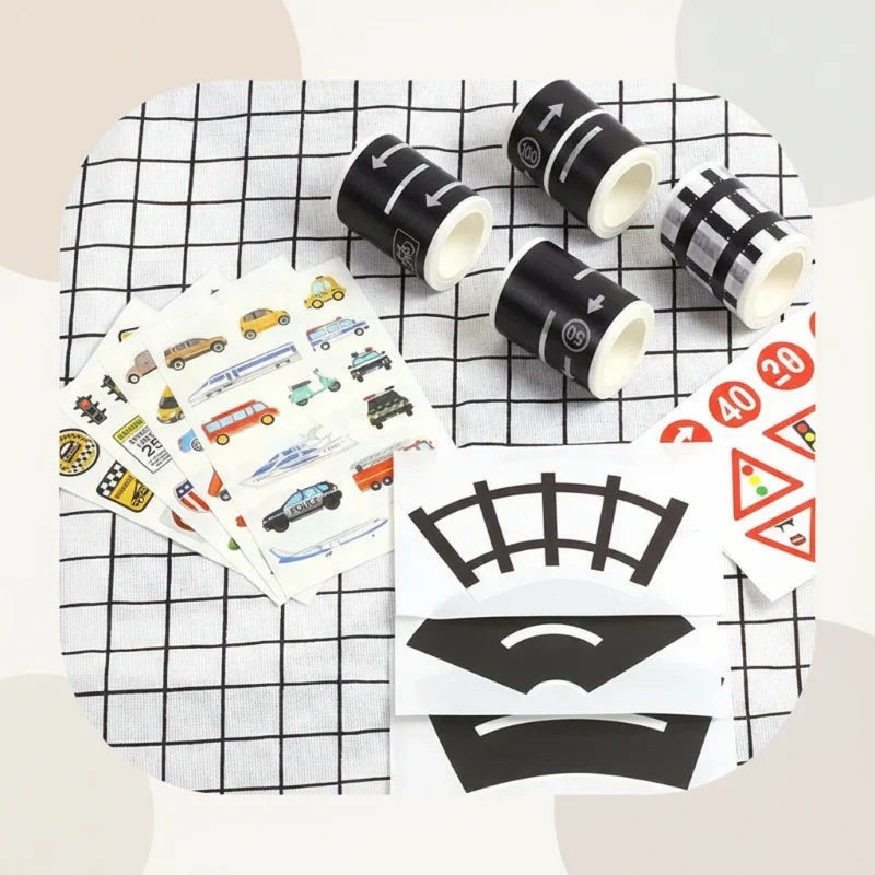 KidoTape – Farbenfroh & praktisch – Verkehrsweg-Aufkleberband-Set