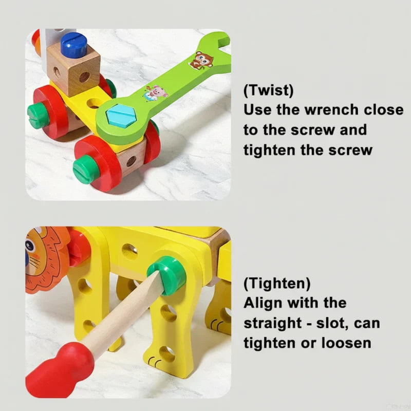 AnimalFix – Verspielt & Clever – Holztiere-Werkzeugset