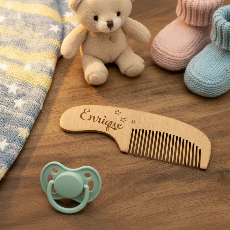 Personalized Hairbrush – Sanft & Einzigartig – Personalisiertes Baby-Haarbürsten-Set