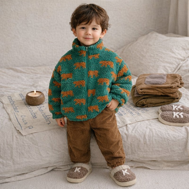 Mini Fashion™  – Extra weich und warm – Bären-Fleecejacke
