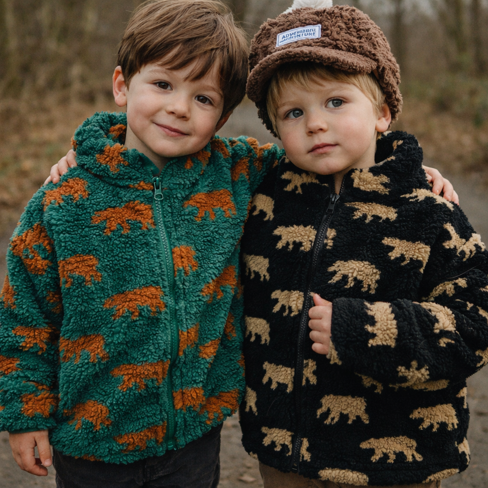 Mini Fashion™  – Extra weich und warm – Bären-Fleecejacke